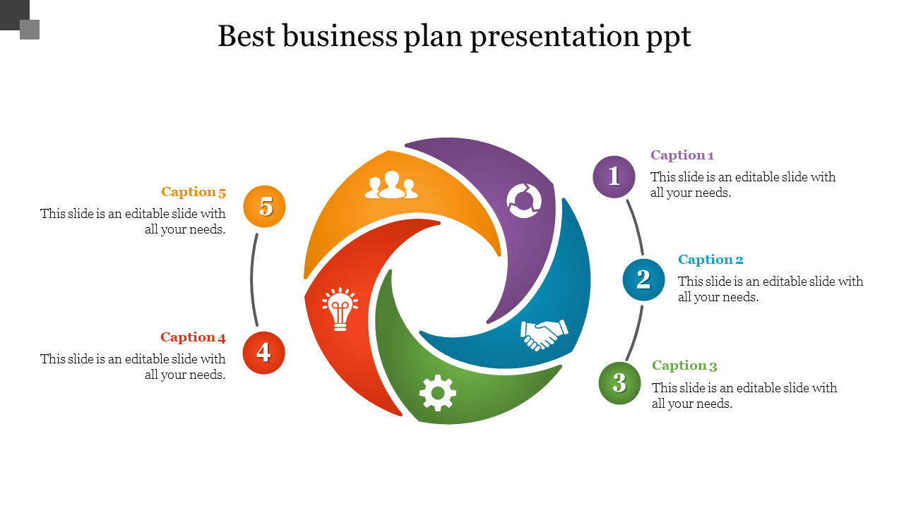 Best Business Plan Template PPT Slide - Multi-Color Circle